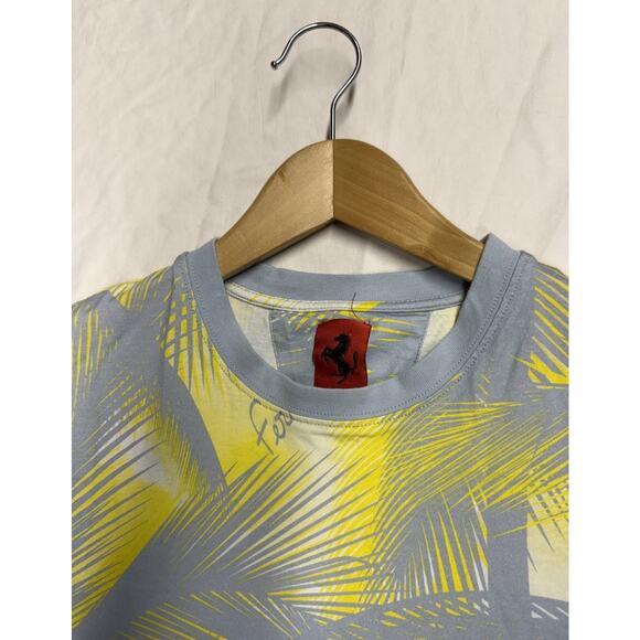 Ferrari T Shirt Mens Size Small Grey Yellow All Over Print Sports Car Racing F1 - Picture 3 of 9